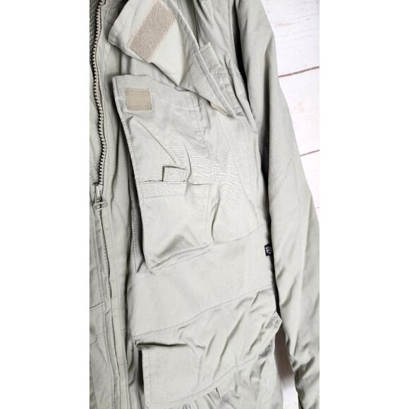 Columbia Sportswear Beige Safari Utility Jacket Multi-Pocket Pop-Out Hood - Picture 12 of 16